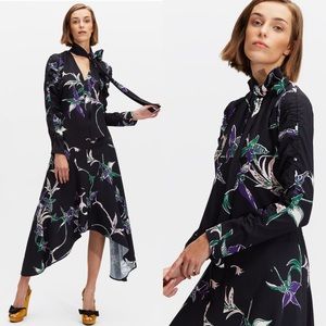 LA DoubleJ Mantero Martha Dress | Long sleeve neck bow floral dress size S